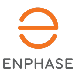 Enphase logo with an orange circle and 'ENPHASE' text