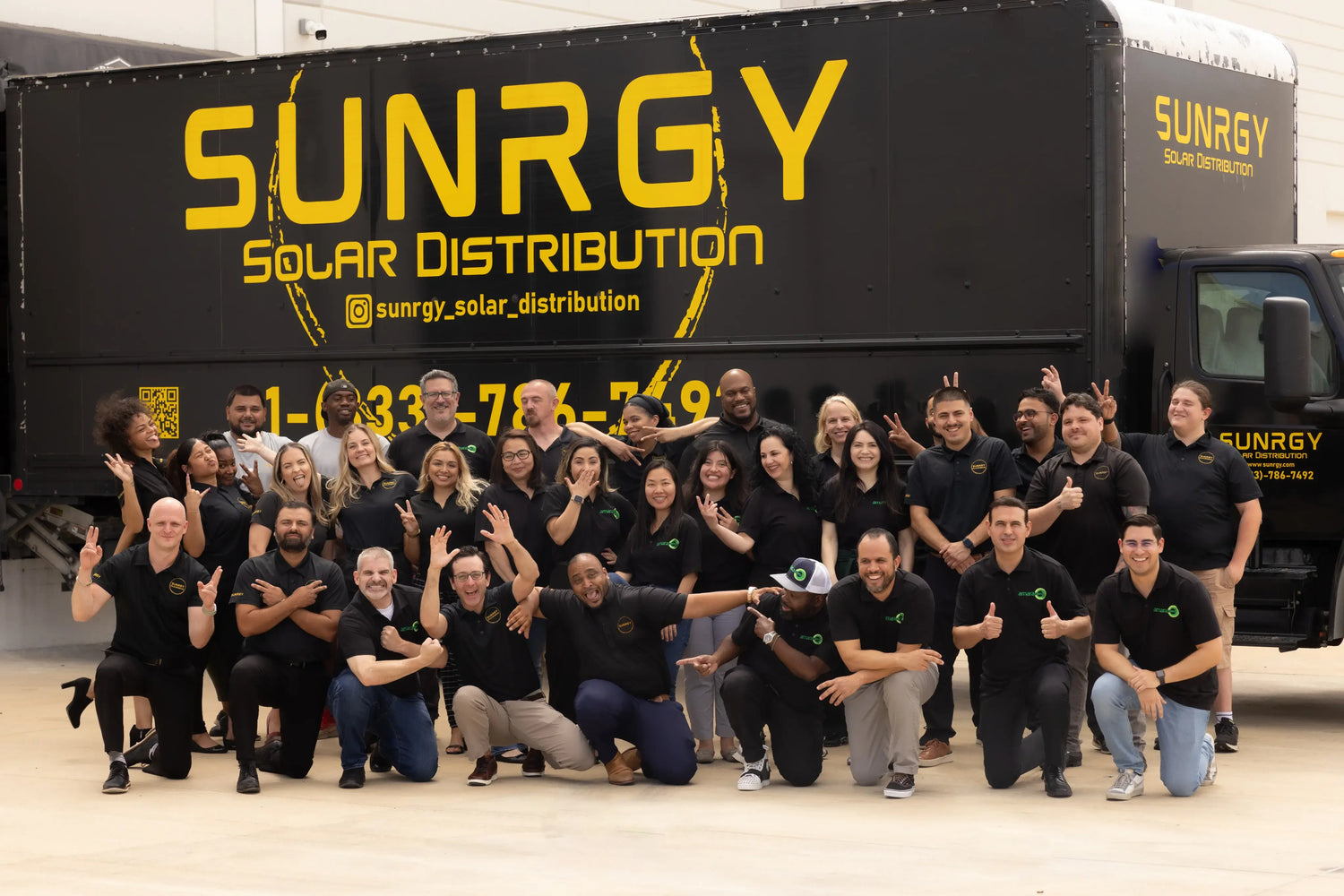 Testimonial video featuring Adam Corra, CX Manager, speaking in Sunrgy’s warehouse, followed by the Sunrgy logo.
